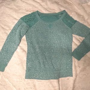 Turquoise Sweatshirt With Shoulder Detailing
